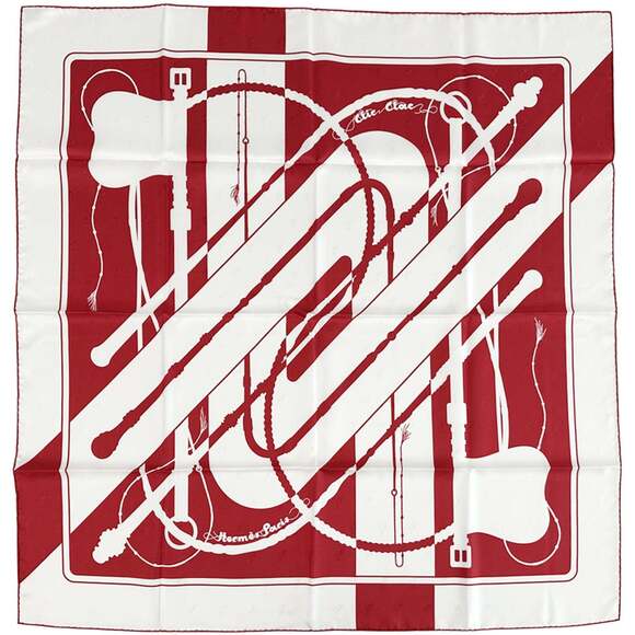 HERMES Red Silk Scarf - Picture 1 of 7